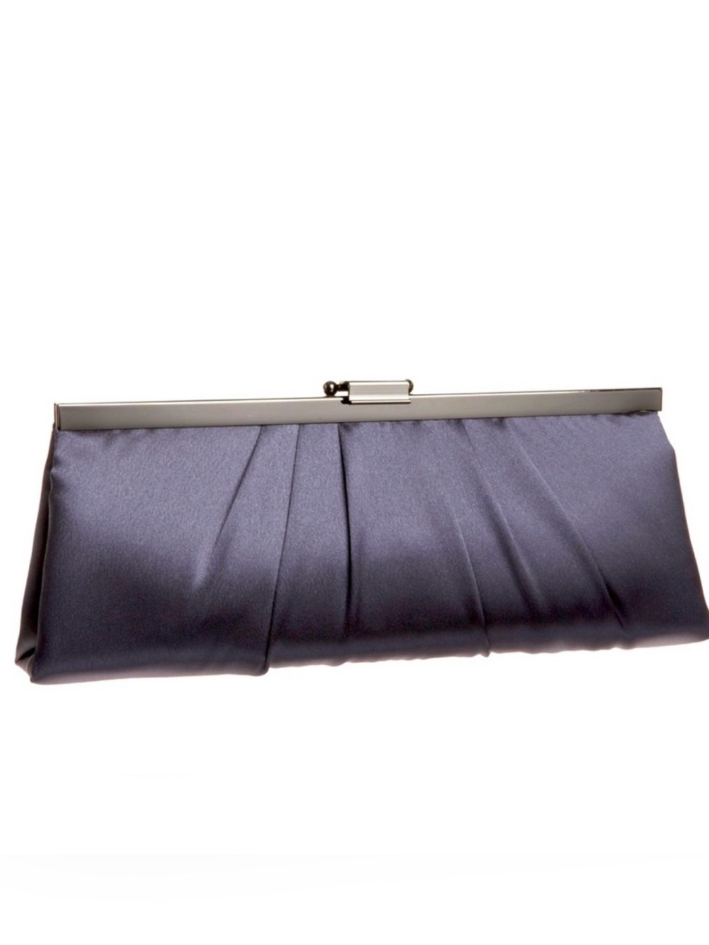 EUC Jessica McClintock Gunne Sax Satin Clutch Handbag Gunmetal Evening Cocktail